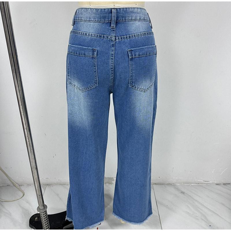 Vintage Baggy Jeans Women Fashion 2025 New Loose Casual Solid Color Wide Leg Pants Zipper Fly Pocket High Waist Denim Trousers