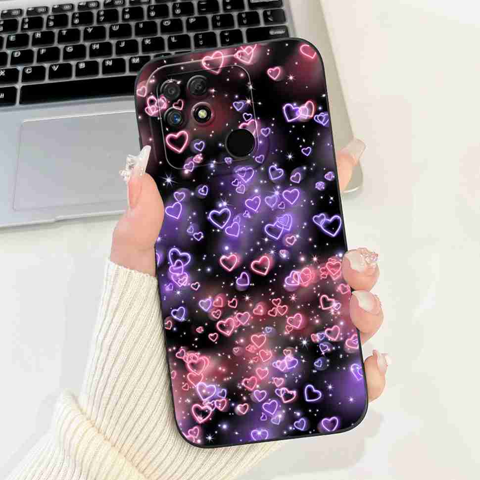 For Realme Narzo 50A Case RMX3430 Colorful Flowers Soft Silicone Cover For Oppo Realme Narzo50a 6.51" Fashion Protective Shell