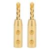 4PCS Gold Plated BFA Banana Plug Double Screw Open Screw Banana Plugs  For Sound Systems