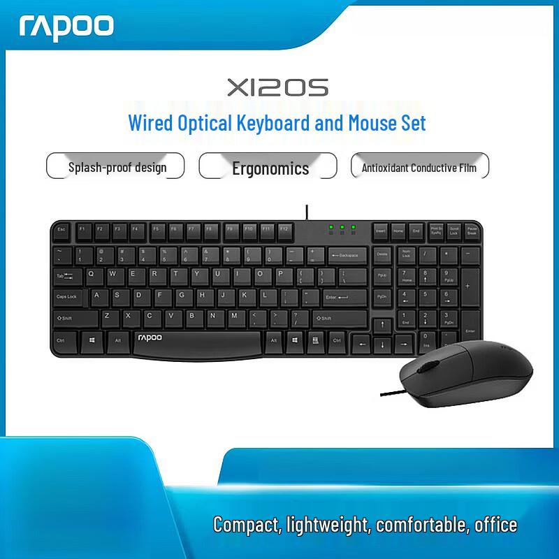 Rapoo X120PRO Wired Keyboard and Mouse Combo