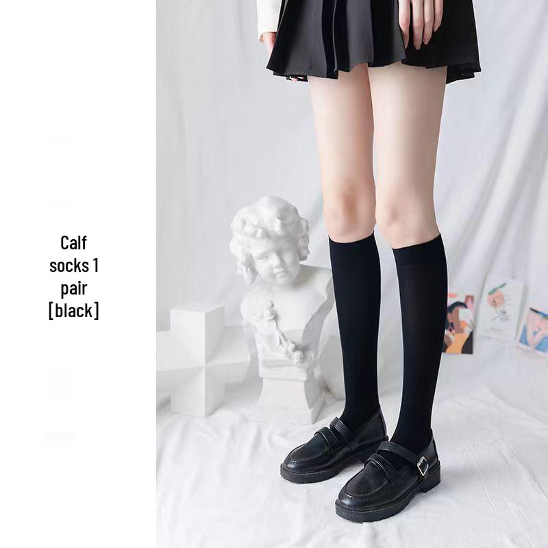 Black and White Cat Paw Over-the-Knee Non-Slip Women's High Socks for Spring and Summer