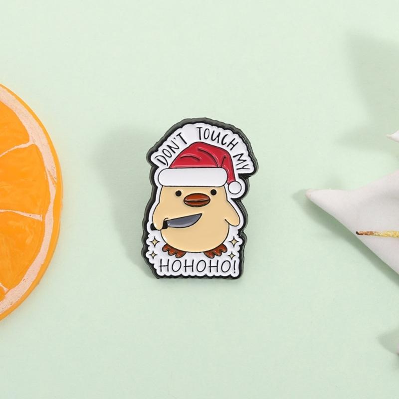 Humorous Holiday Duck Metal Badge Light Weight Alloy Brooch Lapel Pin For Jackets Backpacks Bag Hat Costume Decoration