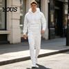 Solid Color Tracksuit Hoodie Pants Two Piece Set for Men, Sports Hooded Sweatshirt Men Active Wear & Drawstring Sweatpants, Fall Winter Casual