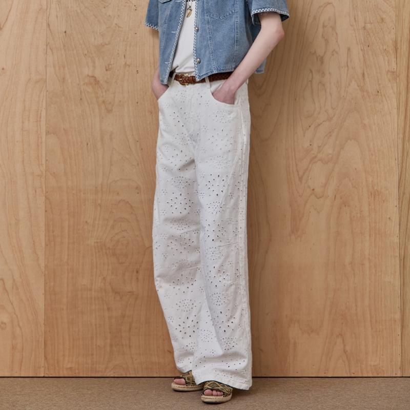 MAXZA Eyelet Punch Wide Pants Ze07ql001na