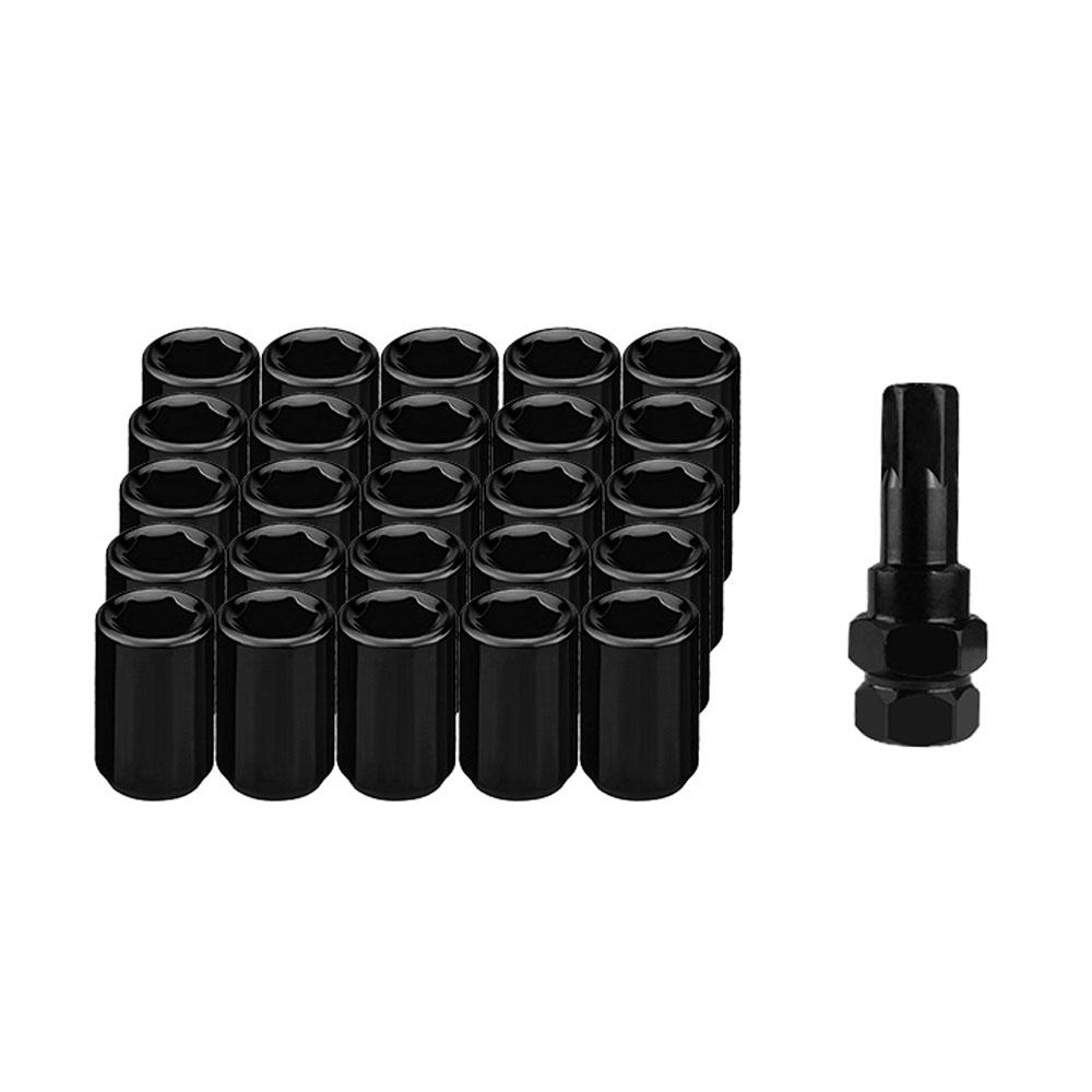 Universal 32mm Stainless Steel Extended Wheel Lug Nuts 20 Pieces Racing Car Steel Wheel Nuts M12 x 1.25 M12x1.5