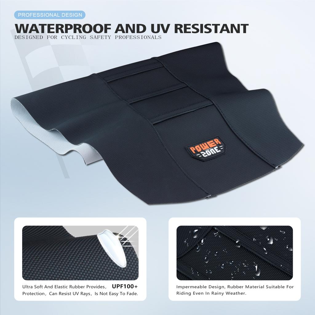 Powerzone Universal Ribbed Seat Covers Soft Motorcycle Dirt Bike Seat Cushion For SXF EXC KXF CRF YZF WR TC TE EC