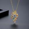 Fashion Creative Colorful Bouquet Zircon Necklace For Women, Light Luxury Elegant Clavicle Chain, Sweet Choker Necklace Party Je