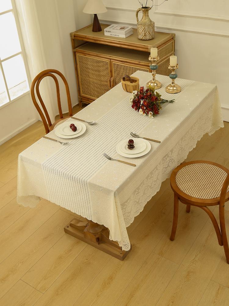 New American Hollow Lace Tablecloth American Country Rectangular Placemat Picnic Cloth Coffee Table Cloth