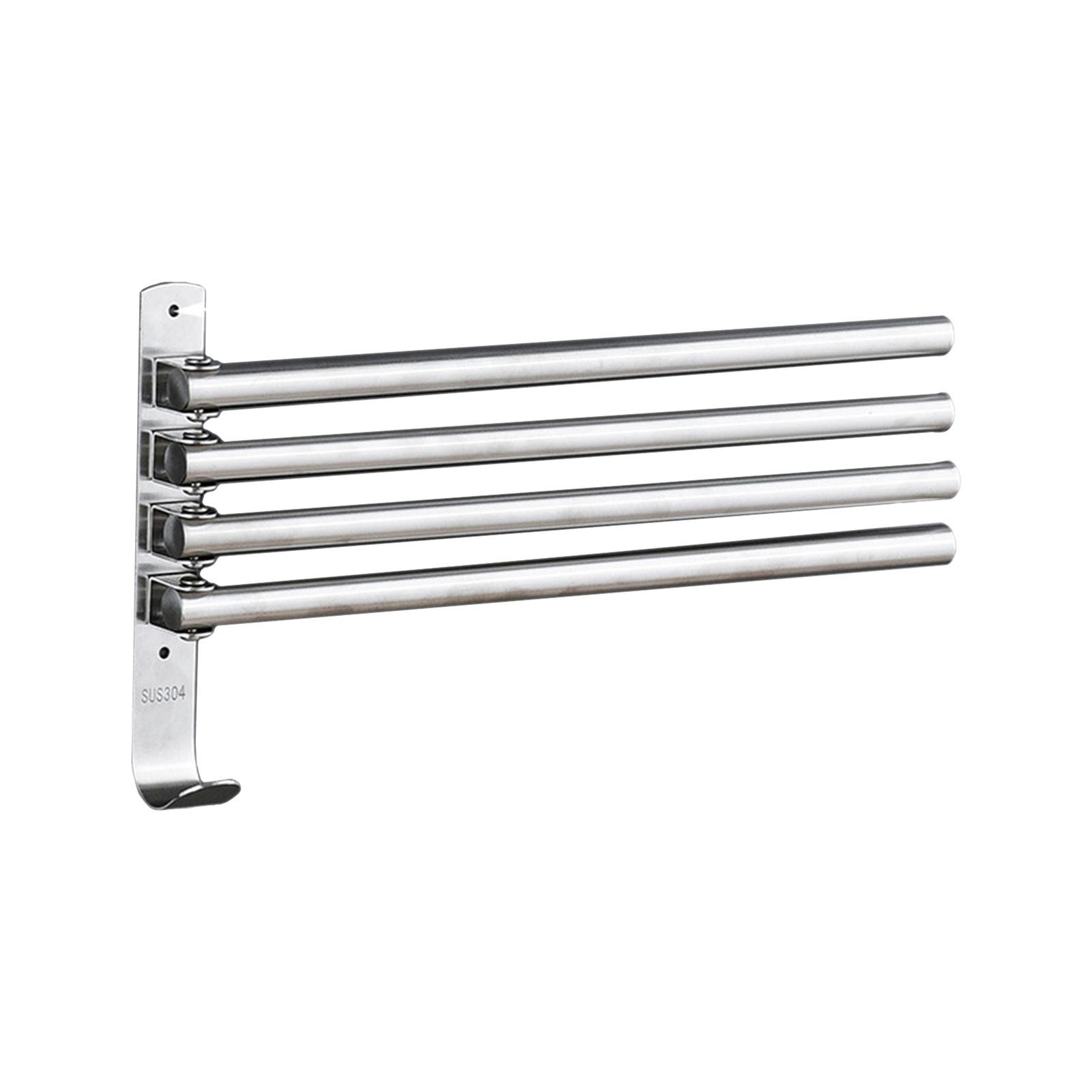 

Swivel Out Towel Racks with Hooks 4 Bars Foldable Arms Bath Towel Hanger Wall Mount Towel Bar Stainless Steel Towel Type 3