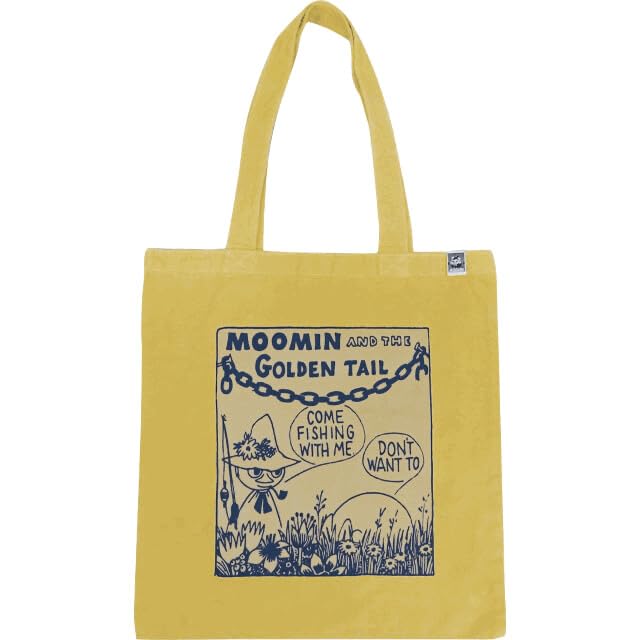 Moomin Snufkin Garment Dyed Flat Tote Bag Mustard &