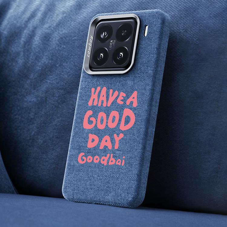 Beautiful Series Denim Texture Magnetic Phone Case For Xiaomi 15, PC Metal Frame Anti-Fingerprint Four Corner Shockproof Wireless Charging Cover