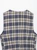 European & American Women's Summer Plaid Sleeveless Vest and Wide Pleated Culottes Set A36231/2