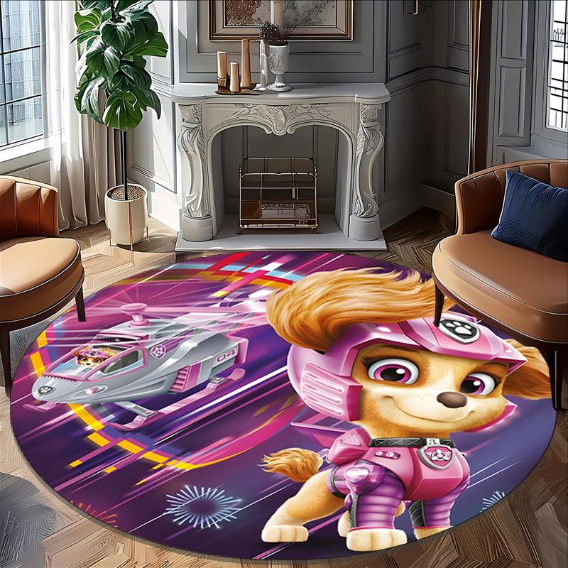 1pc Paw9 Carpet, Round Rug, Comfortable, Suitable for Entryways, Living Rooms, Office, And Bedrooms, Christmas Decoration
