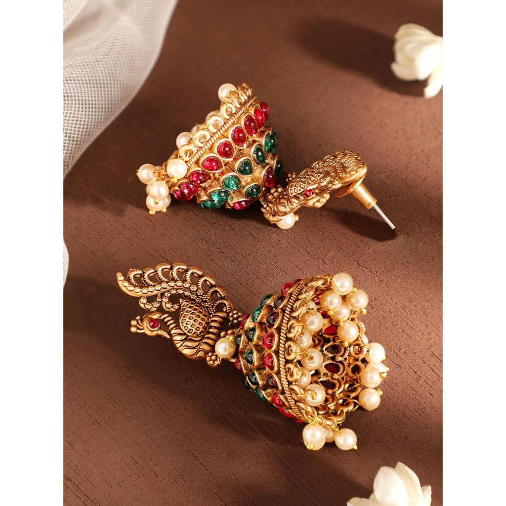 Jhumka Earrings Gold Plated Stylish Traditional Trendy Jewellery Gift for Women & Girls
