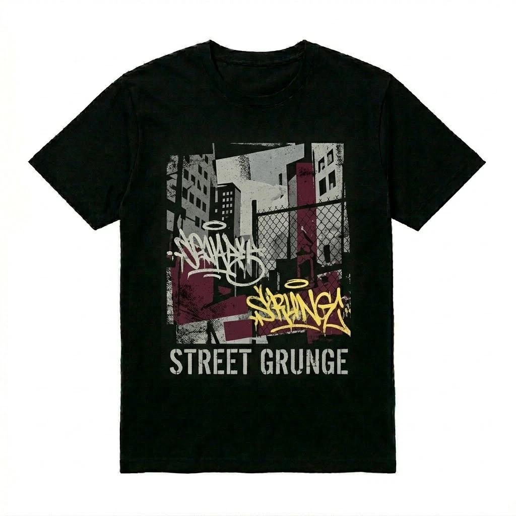 Street Grunge Urban Graffiti T-Shirt - Aesthetic Edgy Streetwear Graphic Tee XXXL