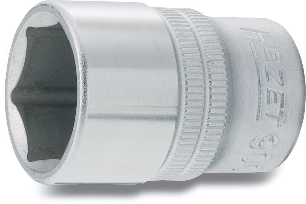 HAZET Hex Socket 900-29 | 12.5 Mm Square Drive, 29 Mm Flat Width, Knurled | Manually Operated Socket with Chrome-Plated and Polished Surface Finish