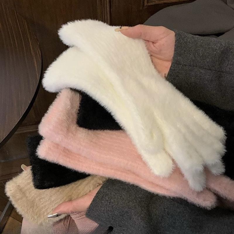 Winter Gloves Female Warm Dew Finger Touch Screen Play Mobile Phone Student Writing Cold Ride