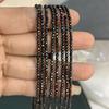 5String, Faceted Small Beads 2mm, 3mm, Handmade Black Iridescent Plated Glass Beads, for DIY Necklace, Bracelet, Accessories, Jewelry Making 38cm