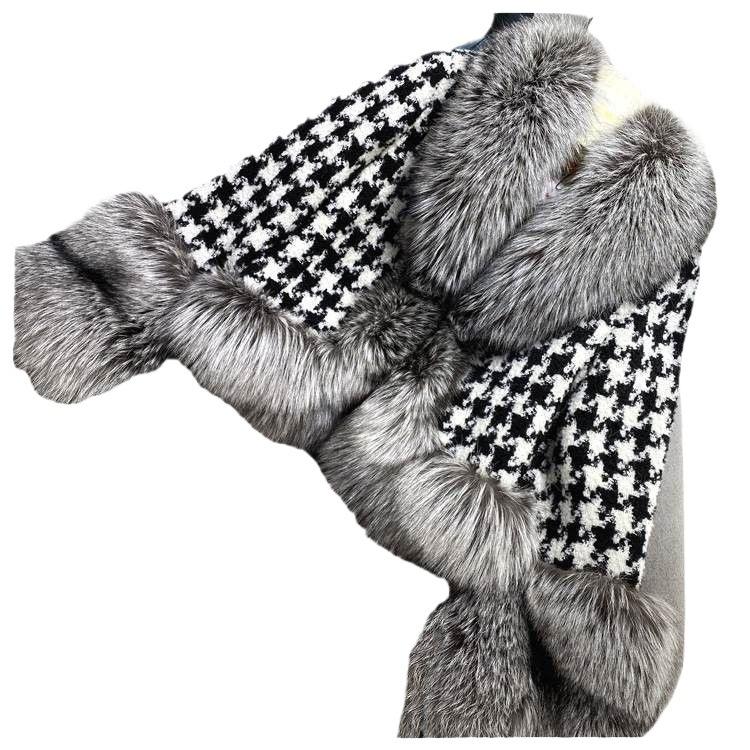 Imitation fur jacket women's short new women's short thousand bird grid imitation silver fox fur jacket