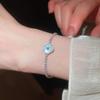 Elegant Geometric Zircon Mother-of-Pearl Flower Bracelet: Luxury Hand Jewelry for Women