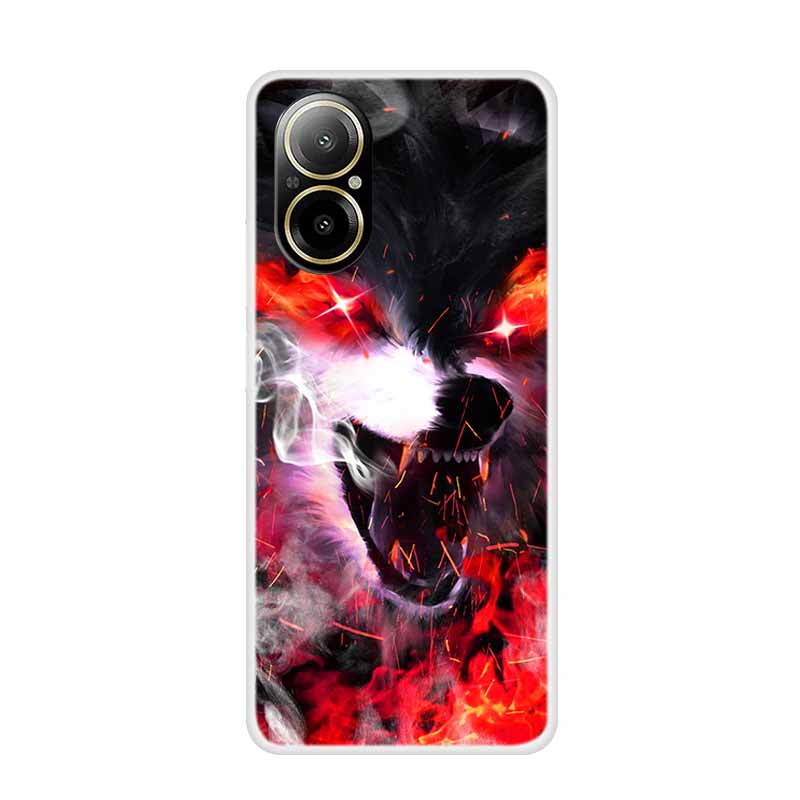 Soft Case For Realme C67 Painting Animals Luxury Silicone Phone Cover for Realme C 67 Protector Transparent Shell Clear Cases