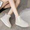 Fashion Women's Winter Faux Suede Snow Boots Plus Size Warm Thicken Plush Cotton Padded Shoes Comfort Anti Slip Platform Ankle Boots