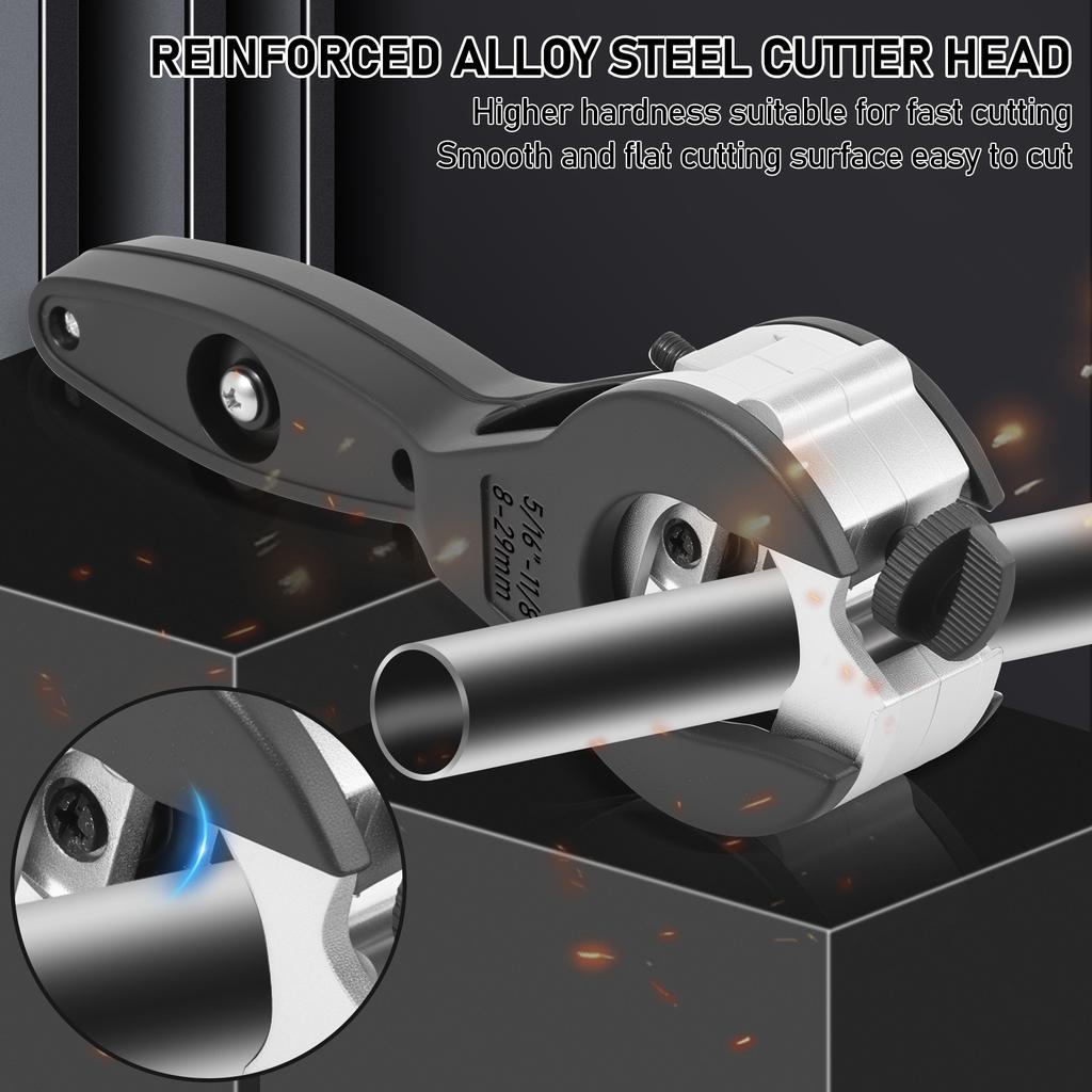 Ratsche Rohrabschneider Zinklegierung Set für 8-29 mm Edelstahl Kupfer Kunststoff Aluminiumrohr mit 3 Ersatzschneidrädern