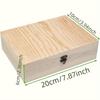 3-Piece Simple Wooden Handicraft Box Set - Unfinished with Hinges and Latches, Rectangular DIY Storage Box, Holiday/Birthday Gift, Home Decoration