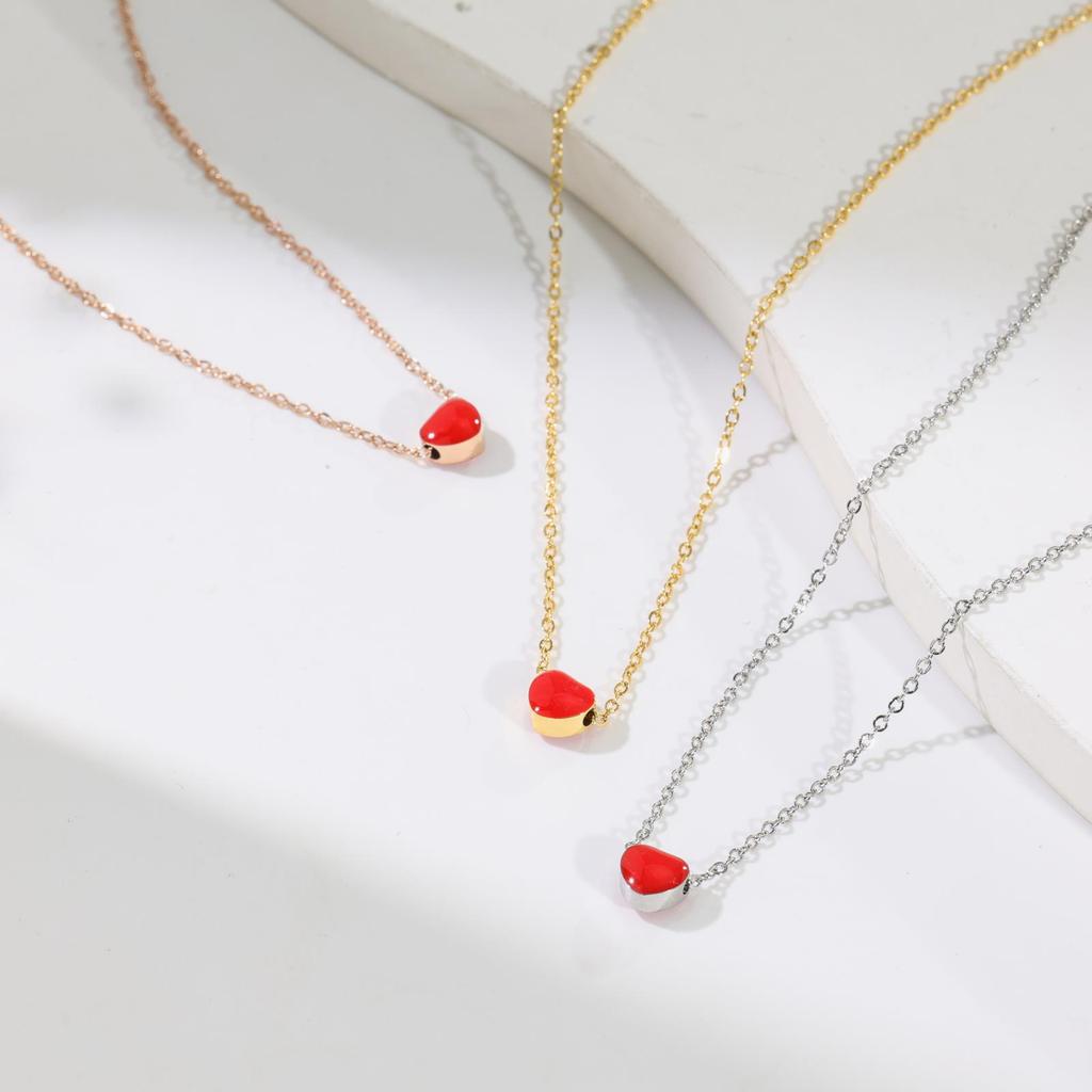 Xiaohong Love Pendant Necklace Titanium Steel Clavicle Chain Women'S Non-Fading Couple Gifts