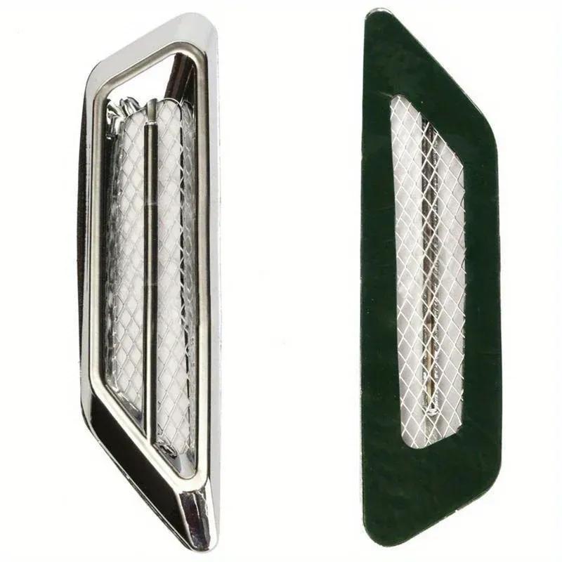 Universal 2Pcs Chrome Car SUV Air Flow Fender Side Vent Decoration Sticker