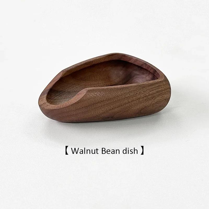 Coffee Beans Dose Tray Pottery/Walnut Wood Weighing Bean Tea Dish Coffee Powder Measuring Cup Coffee Accessories for Cafe Home