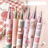 4Pcs Cute Cartoon Design Ballpoint Pen 0.5mm Writing Neutral Pen Press Type Rollerball Pen Learning Office Supplies