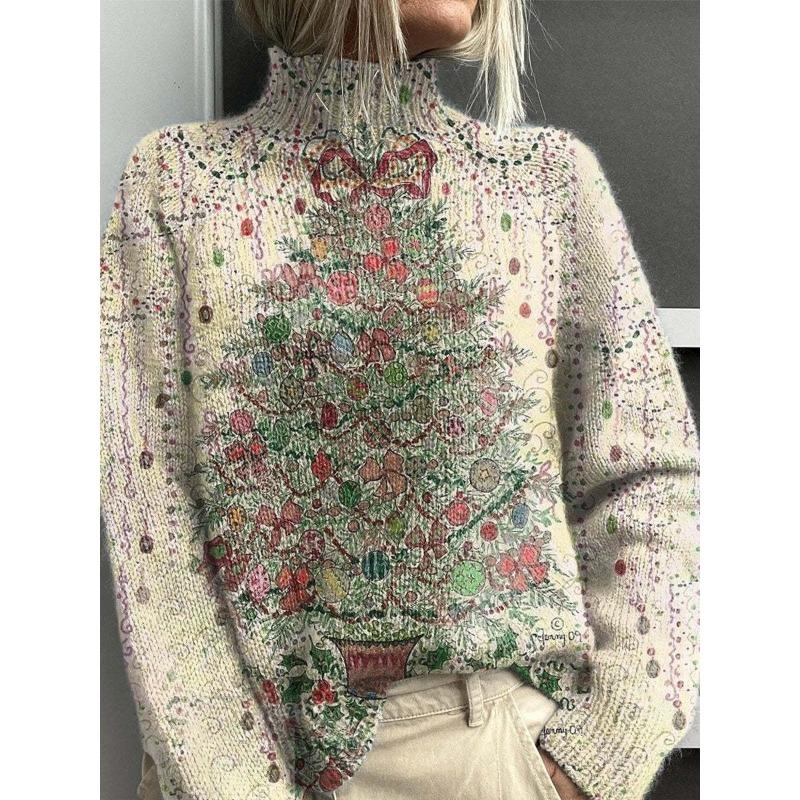 XS-6XL A Variety of Optional 2025 Latest Christmas Abstract Print Casual Outerwear Sweater