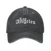 Vintage Los Angeles Baseball Cap for Men Women Distressed Denim Headwear Old English Outdoor All Seasons Travel Caps Hat