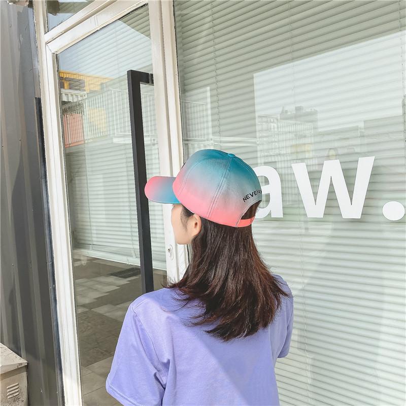 Gradient Color m Logo baseball cap with letter embroidery, sun-shading street style, trendy sun protection hat for women, Korean version
