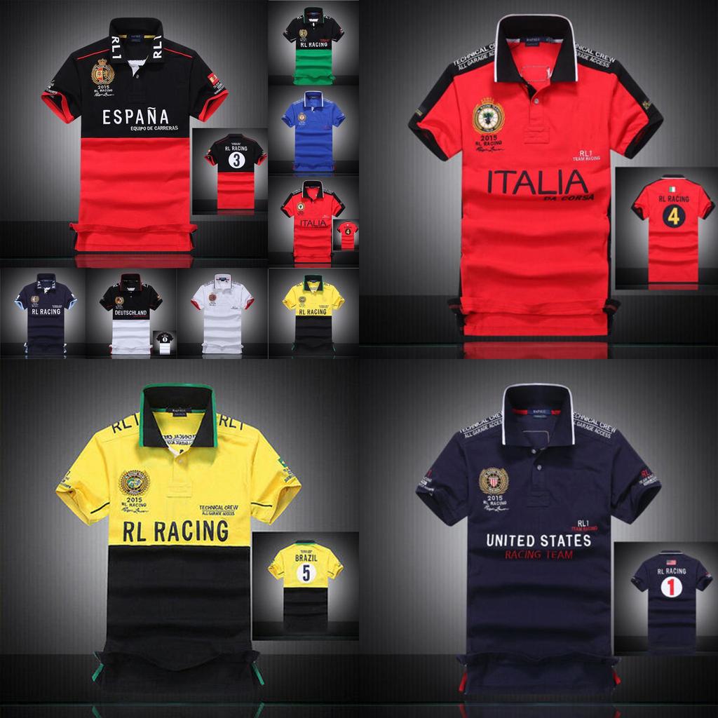 Nuova T-shirt da uomo a maniche corte Rl Racing Misto cotone Comodo Design classico