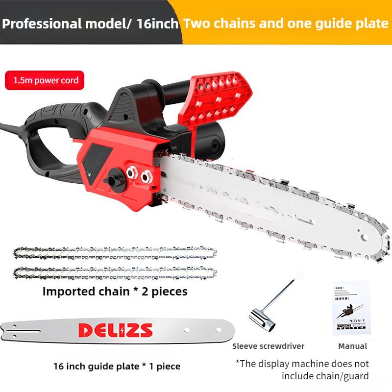 12 Inch/16 Inch High Power Electric Saw Household Multifunctional Electric Chain Saw Cutting and Logging Power Tool