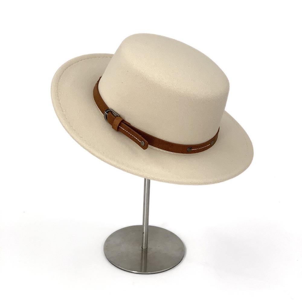 

Шерстяная шляпа-цилиндр в британском стиле, элегантная женская джазовая шляпа, фетровая шляпа на все случаи жизни, зимняя бежевый