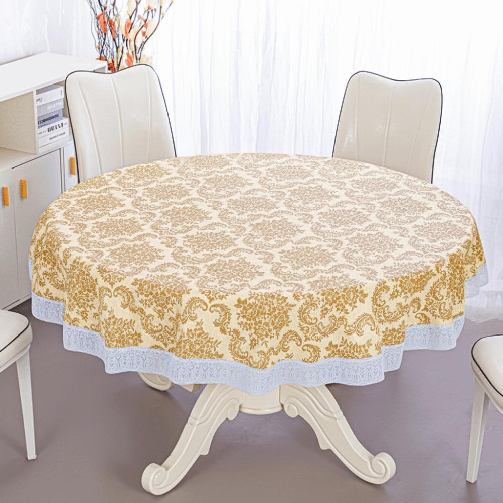 Printed Design PVC Tablecloth Pastoral Style Round Table Cover Waterproof Tablecloth  Hotel Use