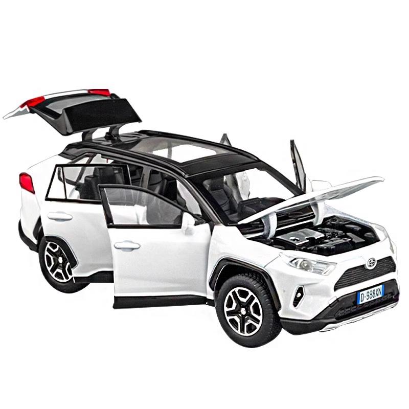 1/32 Toyota RAV4 SUV 2023 Alloy Die Cast Toy Car Model Sound and Light Pull Back Children's Toy Collectibles Birthday Gift