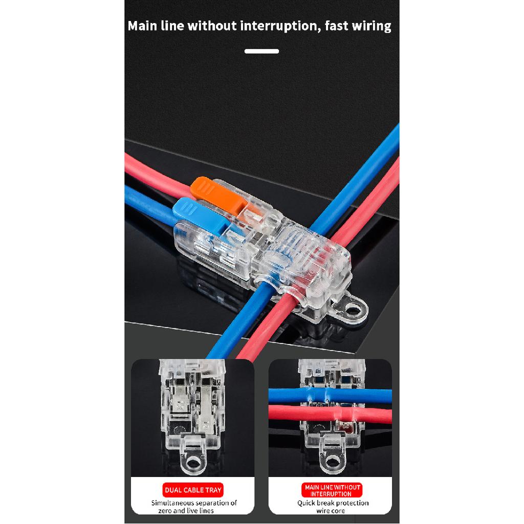 JINH 10Pcs Quick CMK 21 Lever Connectors Multiple In Out Quick Cable Wire Crimping Plug Mini Thinned Fast Terminal Blocks LED Plug Connectors 4