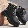 Men's Boots Lace Up Winter New High Top Leisure All-match Men's Casual Boots Non-slip Trend Rubber Men Flat Boots