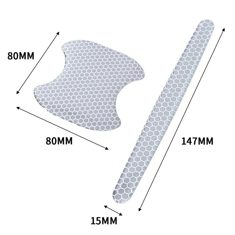 4 adesivi riflettenti per auto, maniglia della portiera, ciotola della portiera, antigraffio, resistente all'usura, micro-riflettente, protezione adesivo decalcomania