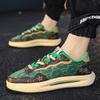 Personalized Men's Shoes 2025 Shoes Men's Versatile Printed Platform Splicing Board Shoes Men's Sports and Leisure Shoes European Station