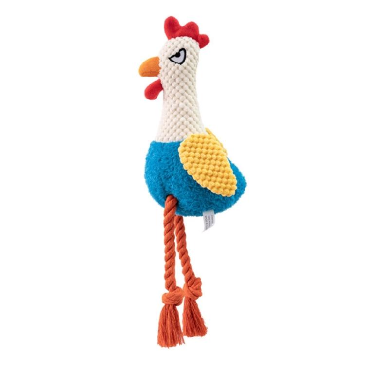 Cotton Rope Dog Toy Plush Rooster With BuiltIn Squeaker for Indoor Entertainment Outdoor Fetching Game Teething Cheing Toy