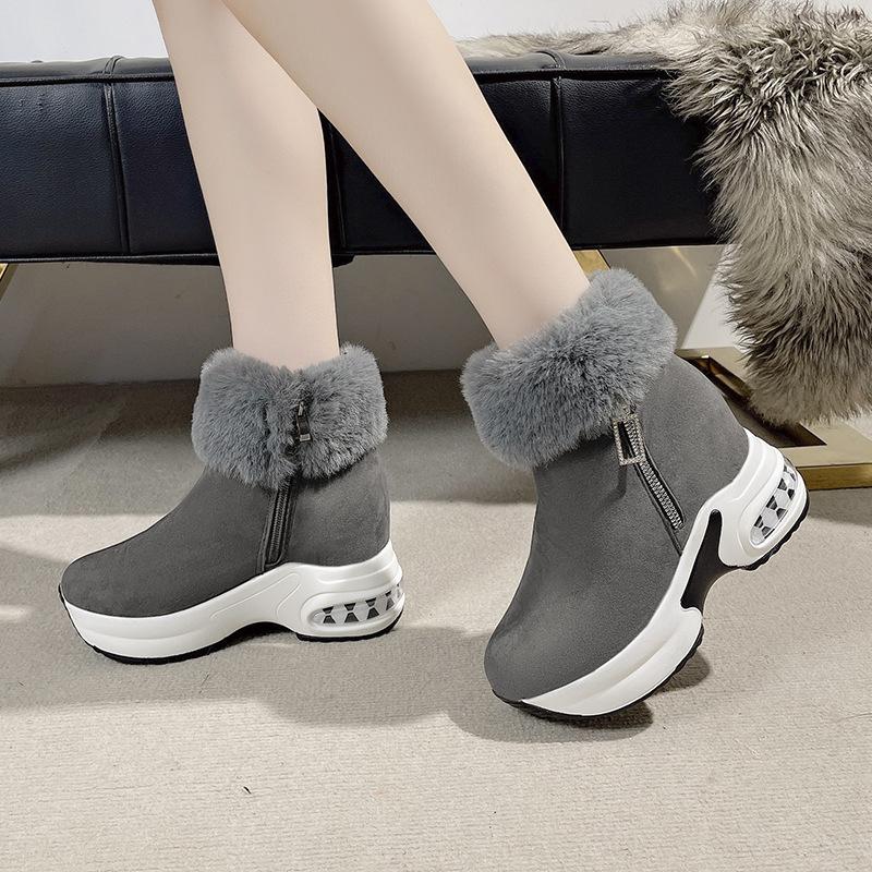 Snow Boots Women's Winter Short Tube  Keep Warm and Increase Height Cotton Boots
