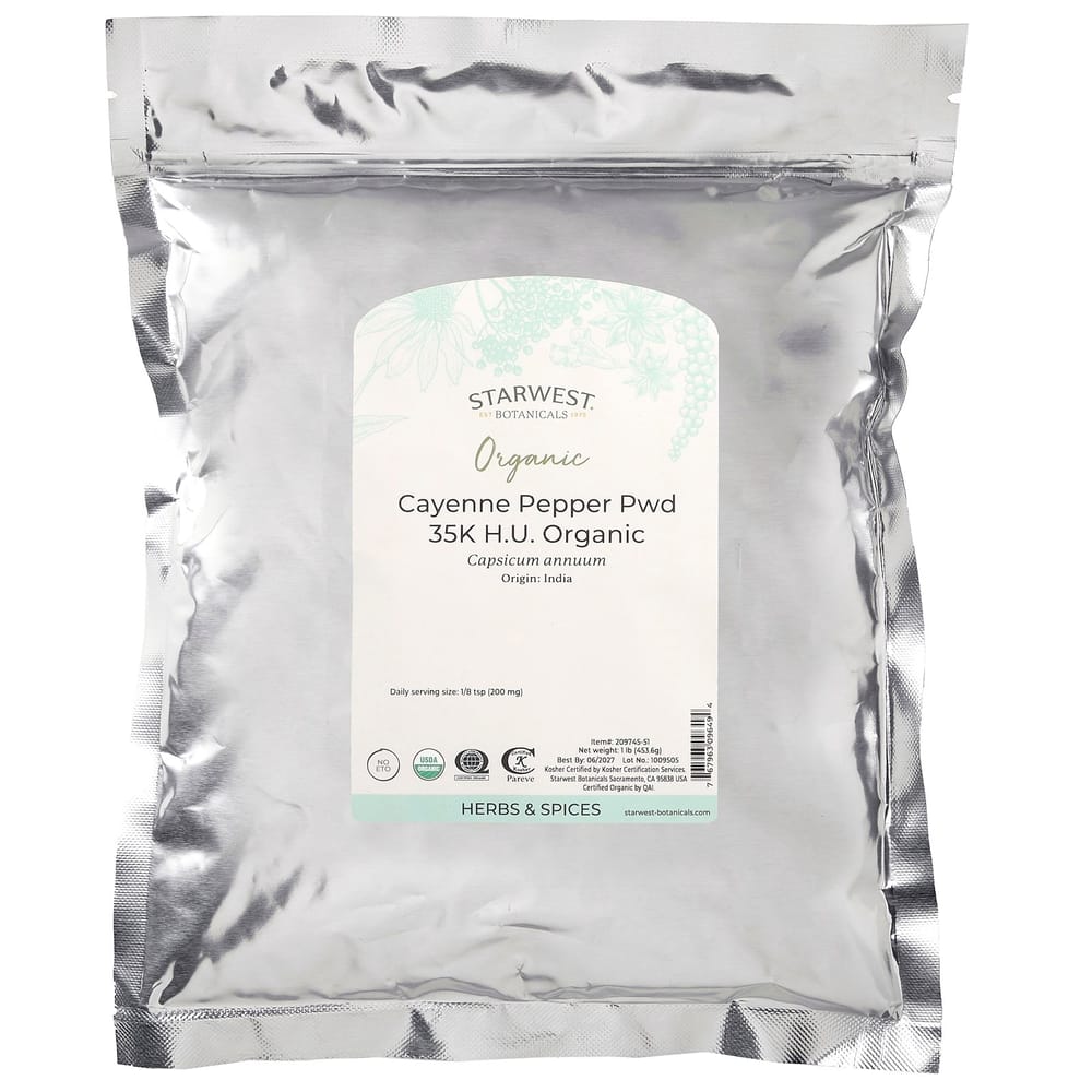 Starwest Botanicals Cayenne Powder 35K H.U. 453.6g (1lb)