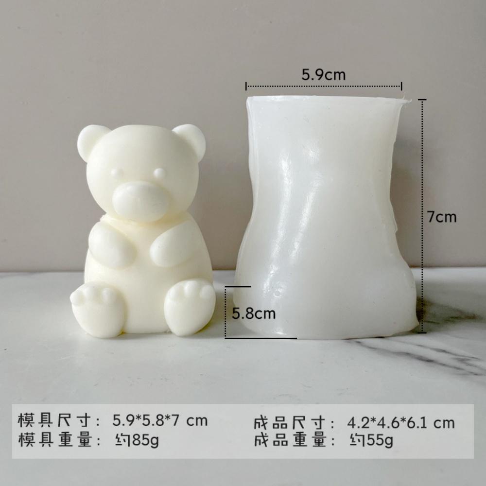 3D Cute Cartoon Bear Silicone Candle Mold Diy Handmade Soap Plaster Ice Cube Baking Mould Birthday Party Wedding Gift Making Kit