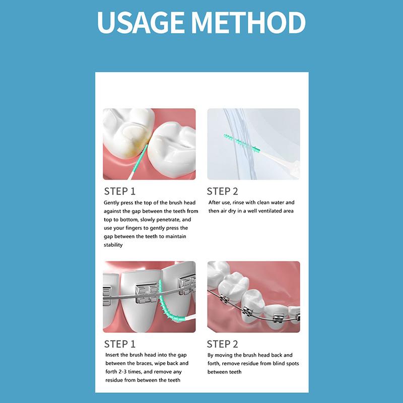 Interdental Brushes Silicone Toothpicks Teeth Floss Oral Hygiene Teeth Cleaning Soft Bristle Clean Between Teeth Toothbrush