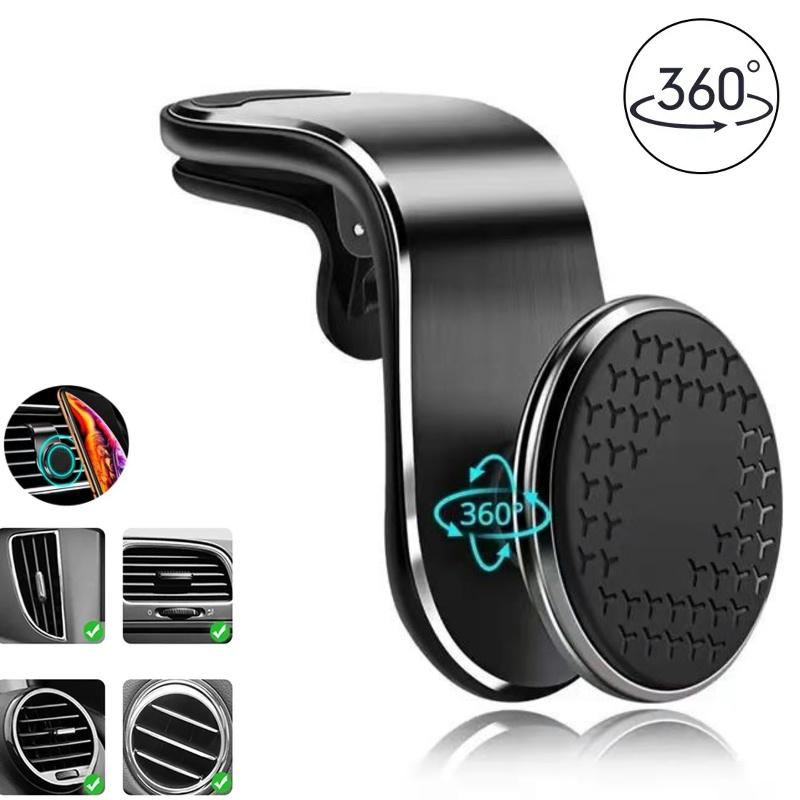 Creatieve metalen magnetische autotelefoonhouder 360° rotatie autoluchtrooster clip montagestandaard GPS-navigatiehouder voor smartphones